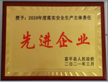 2020年度落实安全生产主体责任先进企业